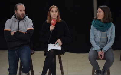 Albert Gonzàlez, Alba Collado, programadors i la cantautora Marina Ràfols | Roger Benet